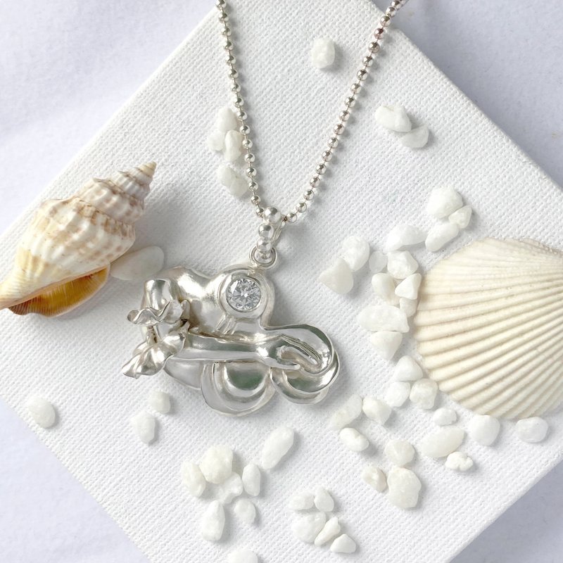 寻爱的美人鱼 纯银项链silver925 - 项链 - 纯银 银色