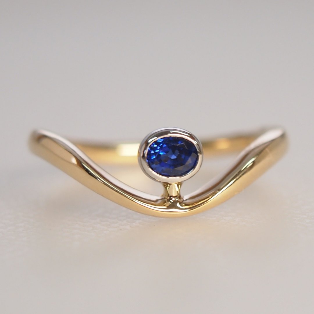 K18 / PT900 sapphire ring - 戒指 - 宝石 蓝色