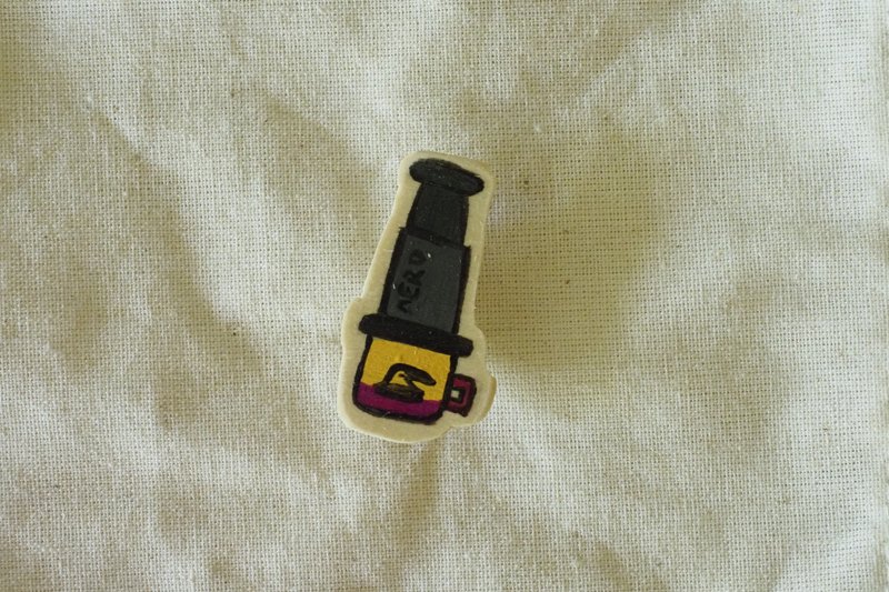 Aero Press 手工木别针 - 胸针 - 木头 灰色