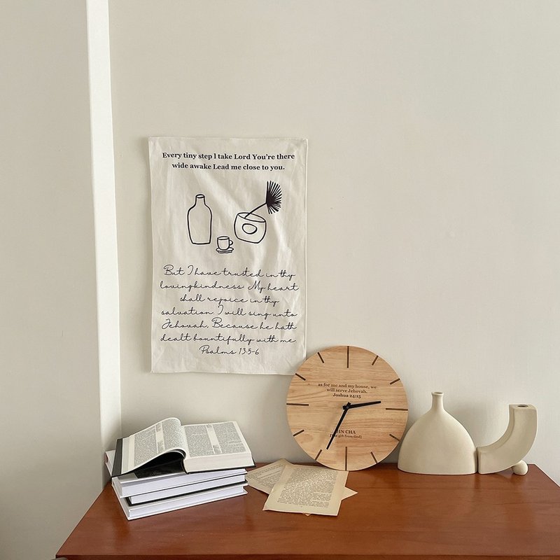 JIN CHA GOD-棉麻质感挂布 生命中的每一步都有你丰盛的恩典使我 - 海报/装饰画/版画 - 棉．麻 