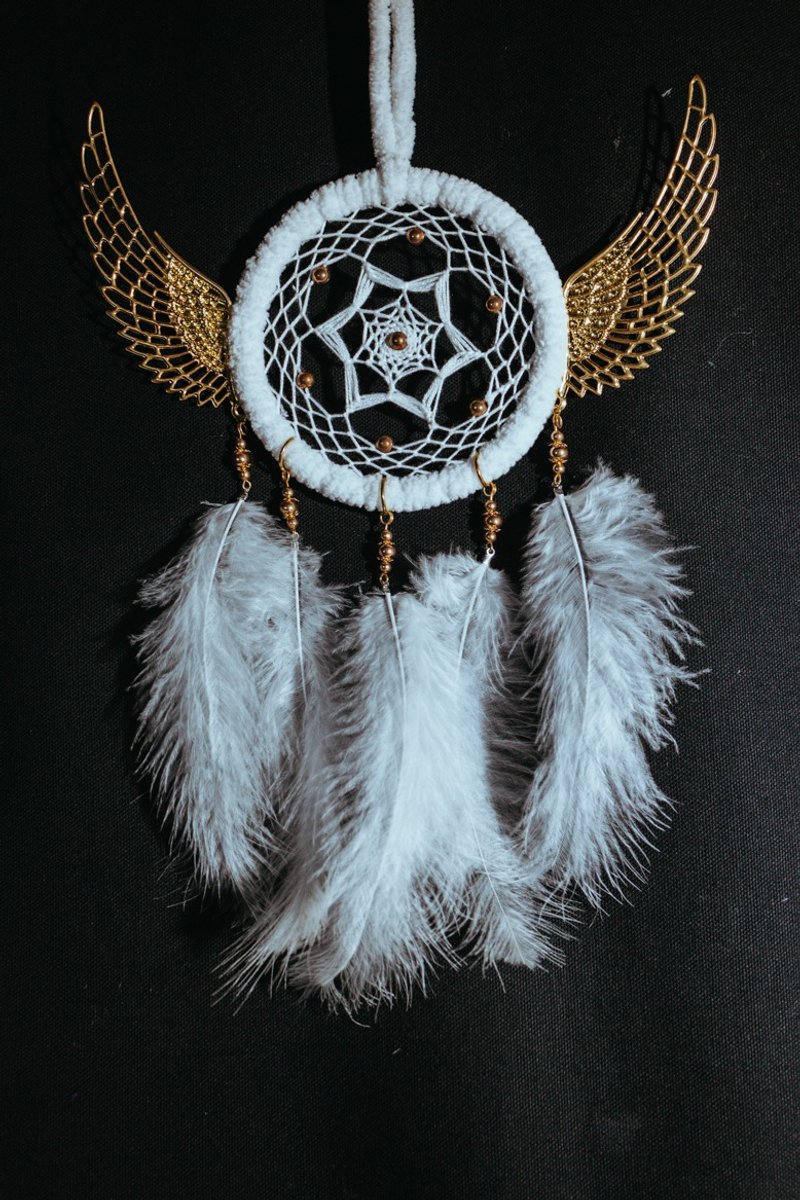 纯手工捕梦网 Handmade Dreamcatcher－【白天使】 - 摆饰 - 棉．麻 白色