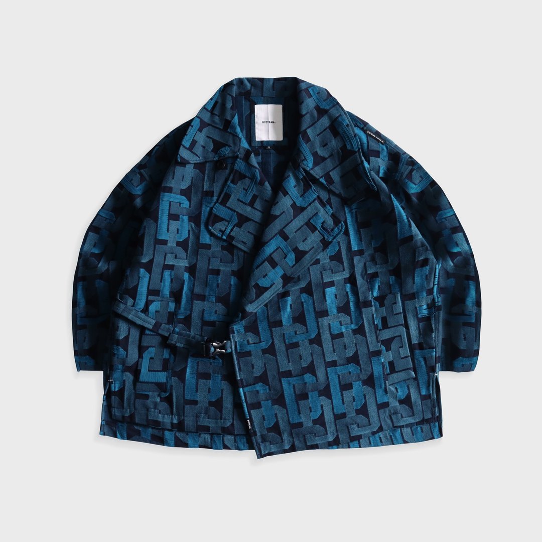 DYCTEAM - LINKE(D) short trench coat - 男装外套 - 棉 蓝色