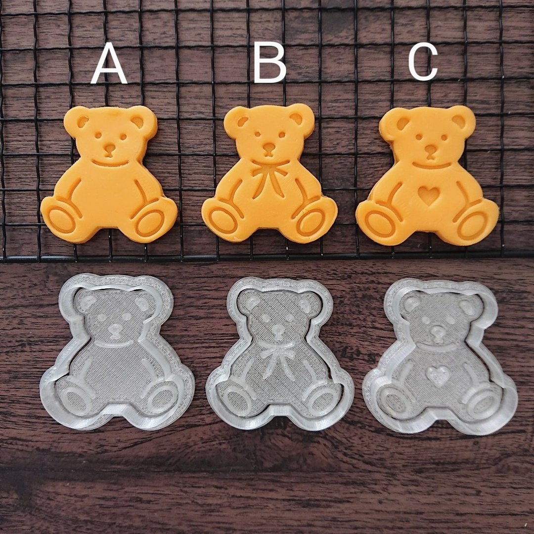 [饼干模具] 3种泰迪熊 - 厨房用具 - 塑料 透明