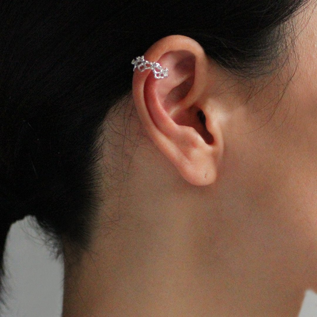 Ear cuff Flowering garden c One ear only - 耳环/耳夹 - 银 银色