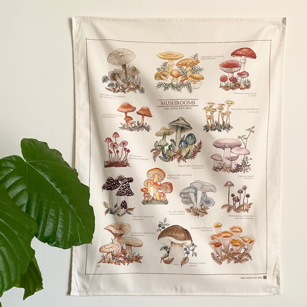 雨季的蕈类图鉴 挂布 - 海报/装饰画/版画 - 棉 