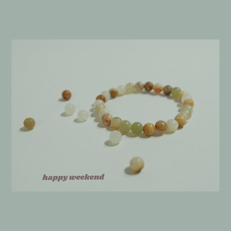 -沙礁- 串珠手链 - 手链/手环 - 石头 卡其色