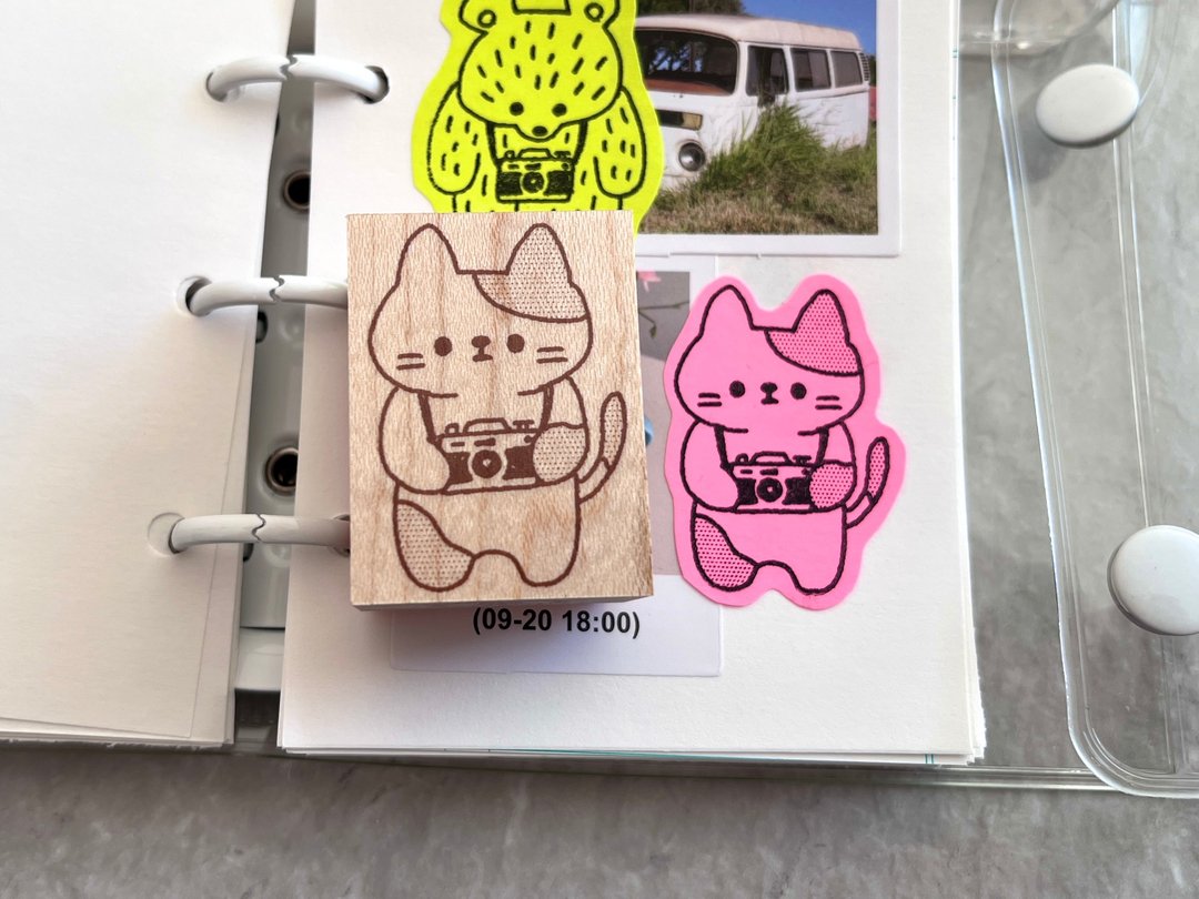 印章 - 带着相机出游的猫咪 - 印章/印台 - 其他材质 