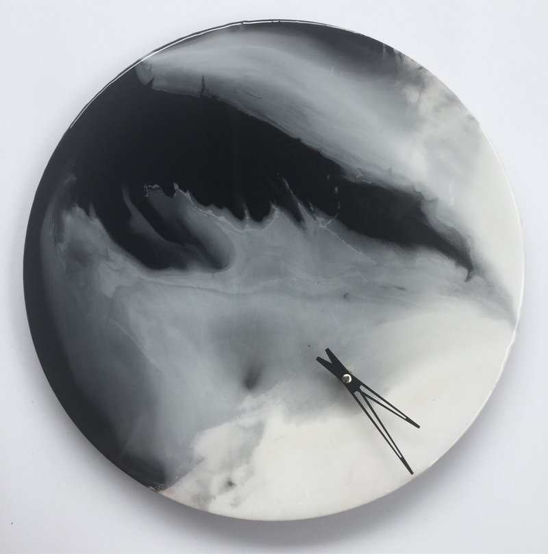 Wing in Angel・White in Black・Clock n Clock・ 天使の翼 40cm - 时钟/闹钟 - 纸 黑色