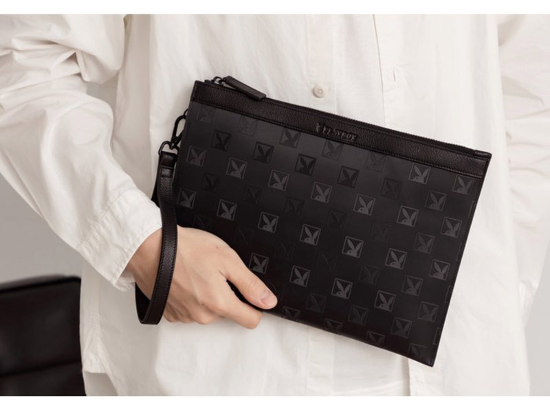 PLAYBOY - 万用包附手挽带 Meaningful系列 - 黑色 - 手拿包 - 其他材质 黑色