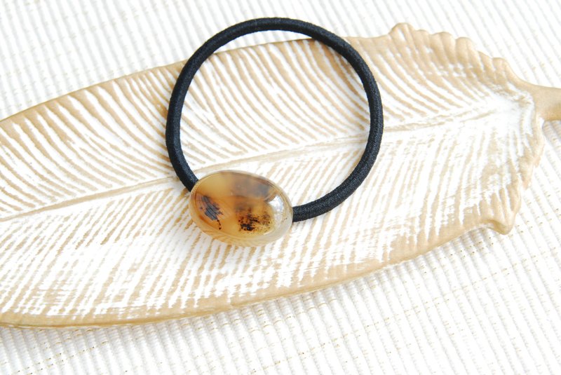 Montana Moss Agate Hair Elastic B - 发饰 - 半宝石 咖啡色