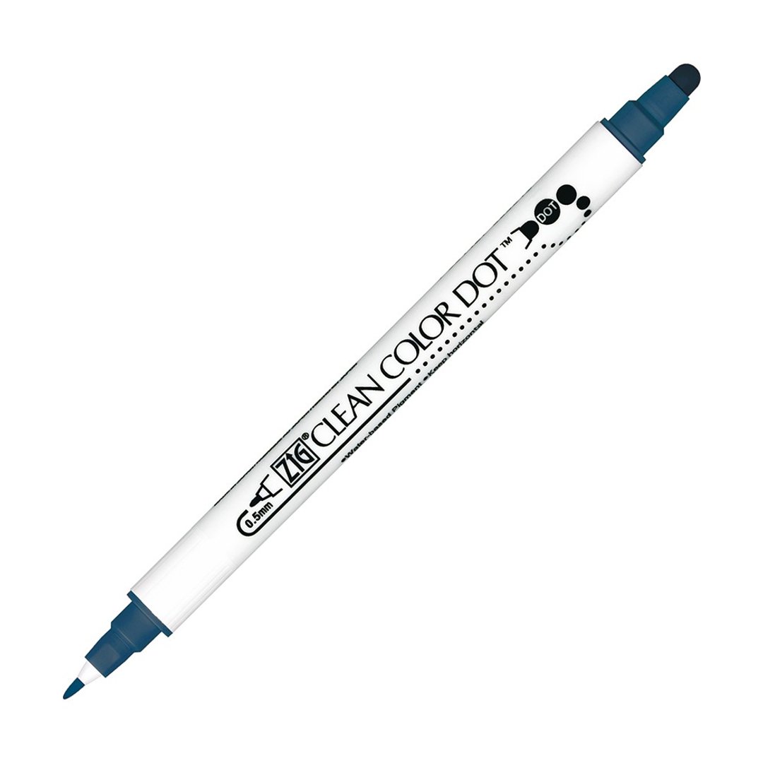 【Kuretake 日本吴竹】ZIG Clean Color Dot 点点笔 单宁蓝 - 其他书写用品 - 塑料 蓝色