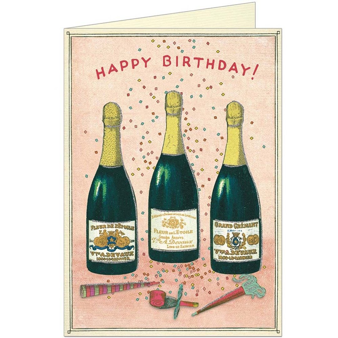 Cavallini & Co.  GREETING CARD 生日卡(大)_香槟 - 卡片/明信片 - 纸 多色