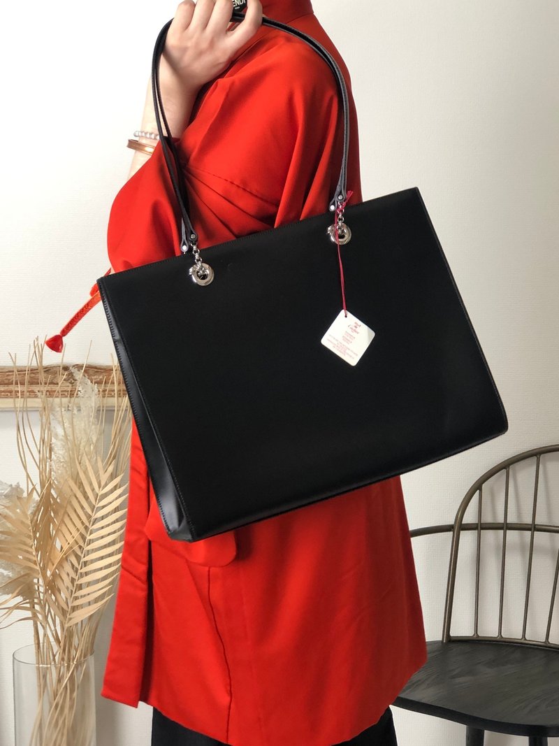 【日本直送 名牌二手包】Cartier 卡地亚 托特包 黑色 豹纹 皮革 vintage 古董 old tsw6yg - 手提包/手提袋 - 真皮 黑色