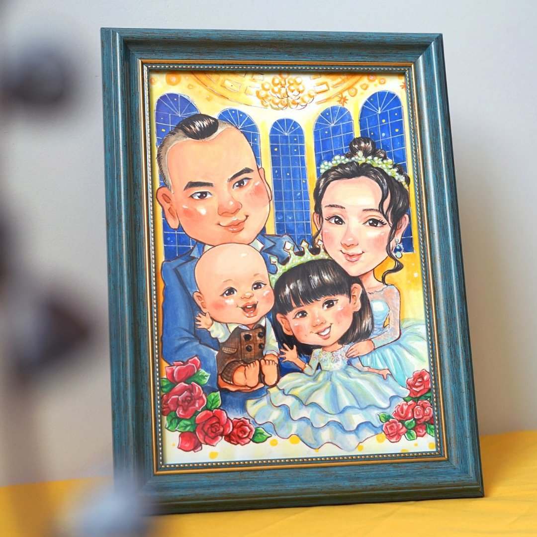 精美水彩似颜绘定制 手绘Q版漫画肖像定制礼物 - 订制画像 - 纸 