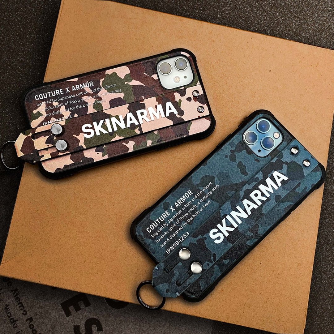 iPhone 11系列 Camo 迷彩设计腕带支架手机防摔壳 - 手机壳/手机套 - 塑料 多色