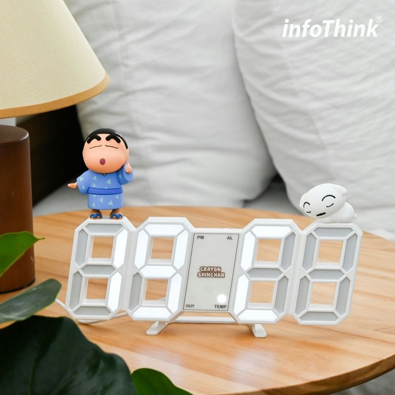 【时时刻刻想着你】蜡笔小新系列公仔造型数字电子钟-和服 - 时钟/闹钟 - 其他材质 白色