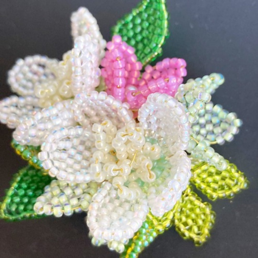 christmas rose brooch - 胸针 - 其他材质 白色