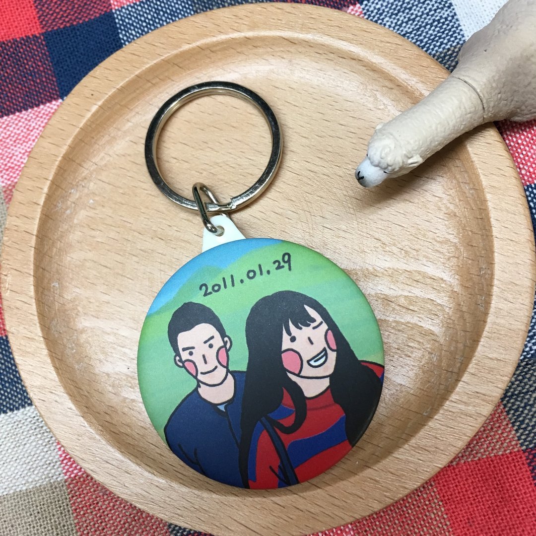定制化双人钥匙圈(44mm) - 钥匙链/钥匙包 - 塑料 