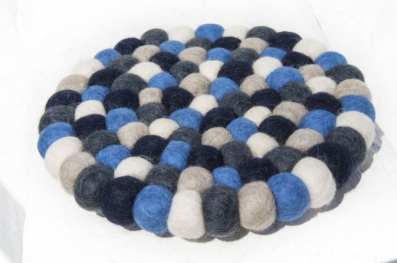 露营道具 野餐垫 羊毛毡 彩虹 隔热垫 锅垫 羊毛毡锅垫-蓝色海洋 - 餐垫/桌巾 - 羊毛 多色