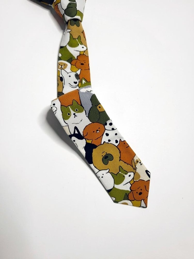 猫狗大战 可爱风领带 Neckties - 领带/领带夹 - 棉．麻 多色