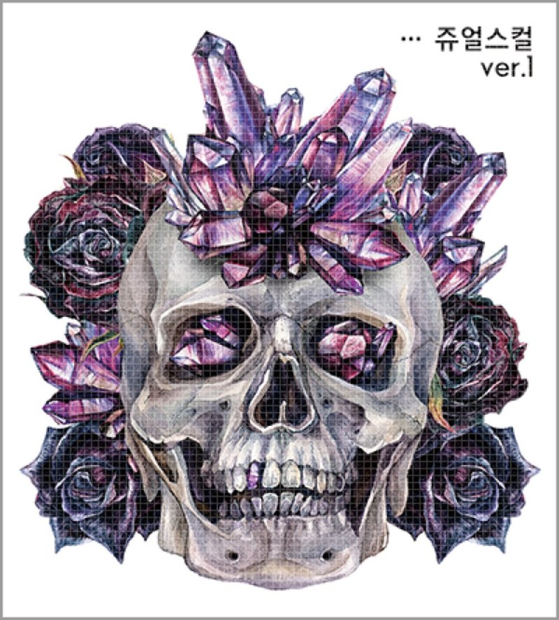 Jewel Skull 2MIX (blackraccoon) 复古拼贴设计纸贴 - 贴纸 - 纸 多色