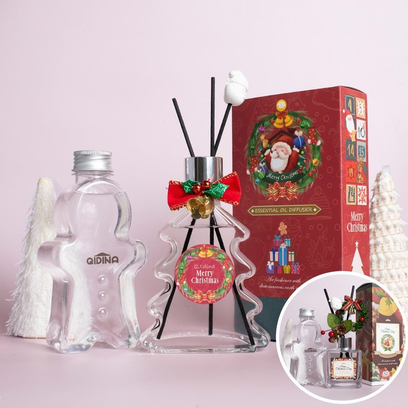 QIDINA MIT 圣诞树造型珪藻土香氛扩香瓶200ml 赠圣诞袋 - 香薰/精油/线香 - 其他材质 多色
