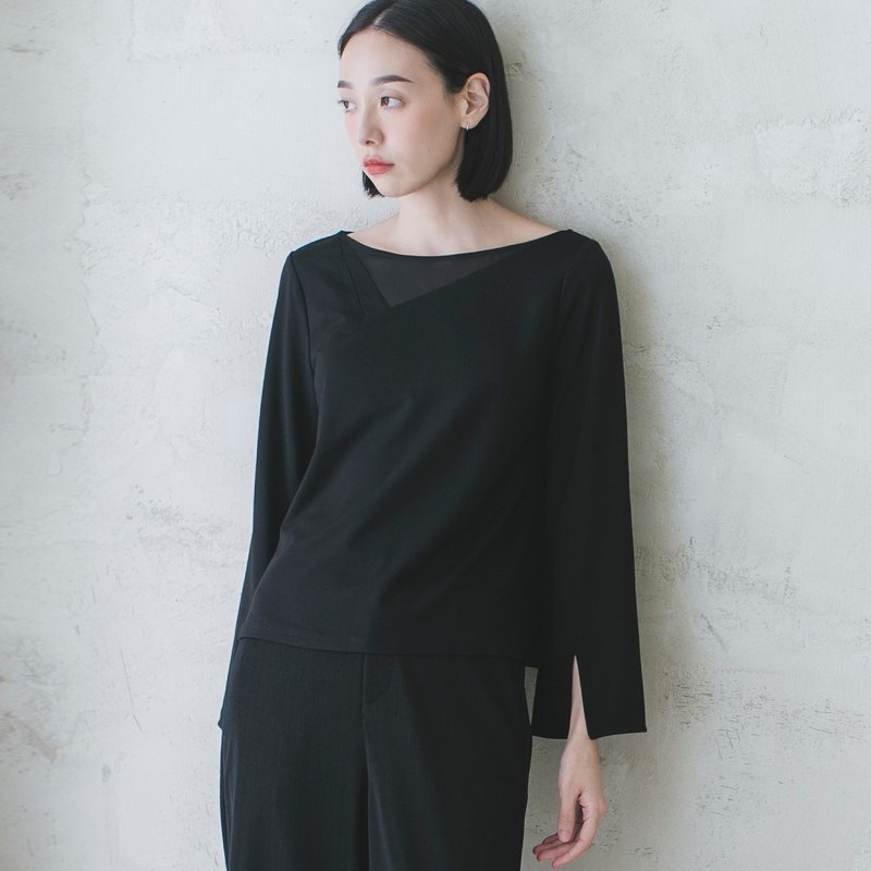 【经典原创】Deductive_演绎拼接上衣_CLT504_黑 - 女装上衣 - 棉．麻 黑色