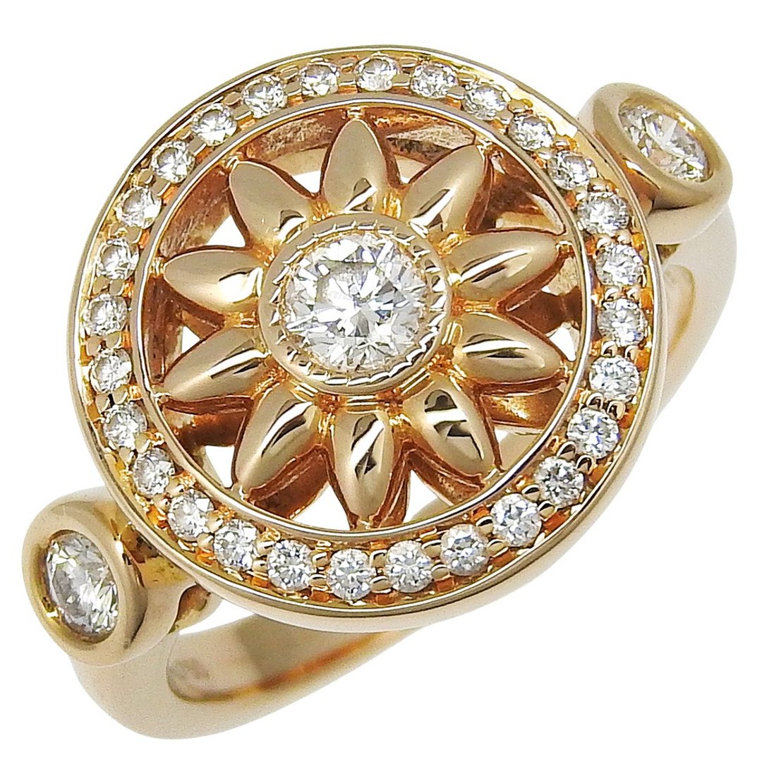 【日本直送】 HARRY WINSTON 温斯顿之门 戒指 7.5号 玫瑰花饰 FRDRRD1MWG 18K黄金×钻石 约6.7g 【二手品】 - 戒指 - 贵金属 金色