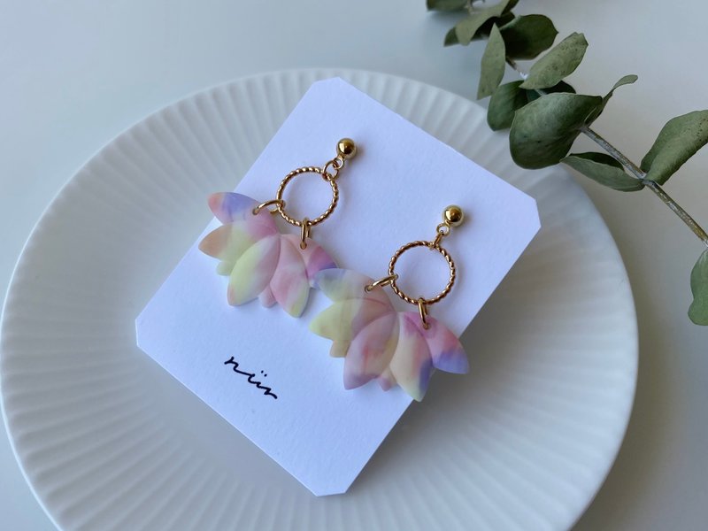 【平安】原创耳环 | 软陶耳环 | 耳针耳夹 | - 耳环/耳夹 - 粘土 粉红色