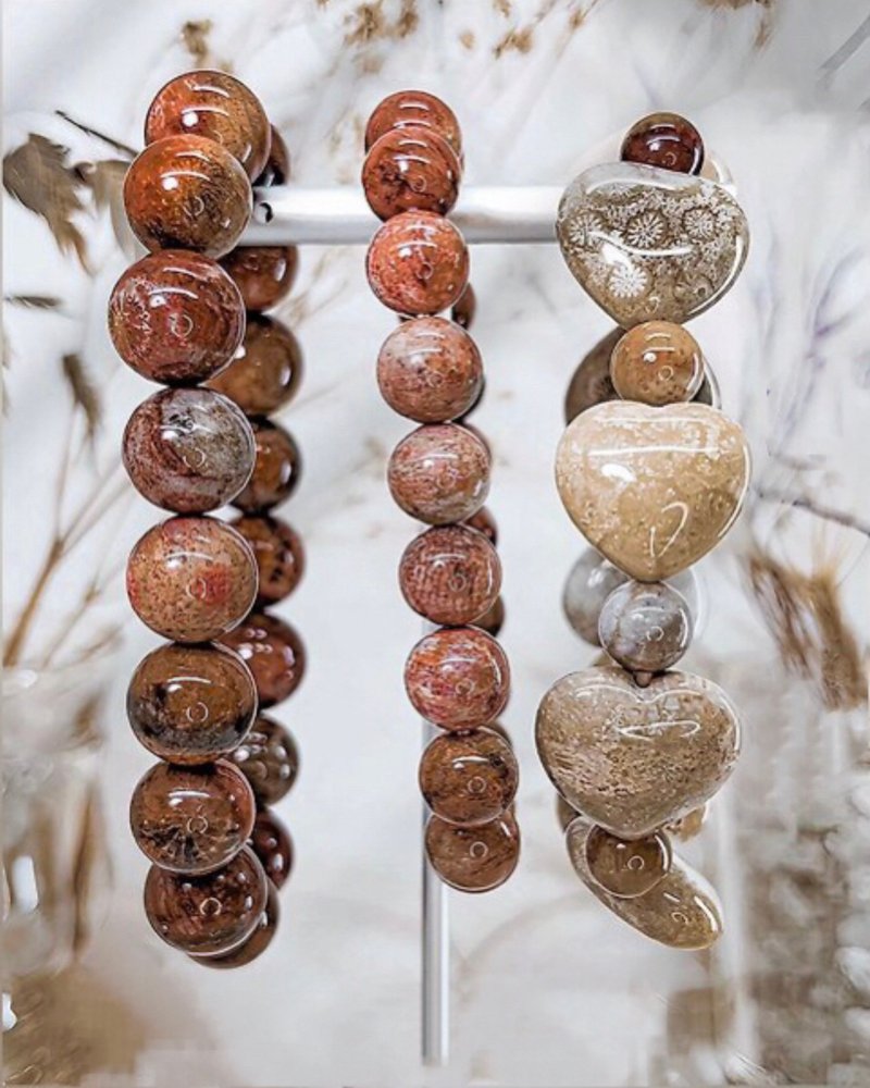 无尽回圈【珊瑚玉】天然珊瑚玉手链手串 一物一拍 - 手链/手环 - 水晶 红色