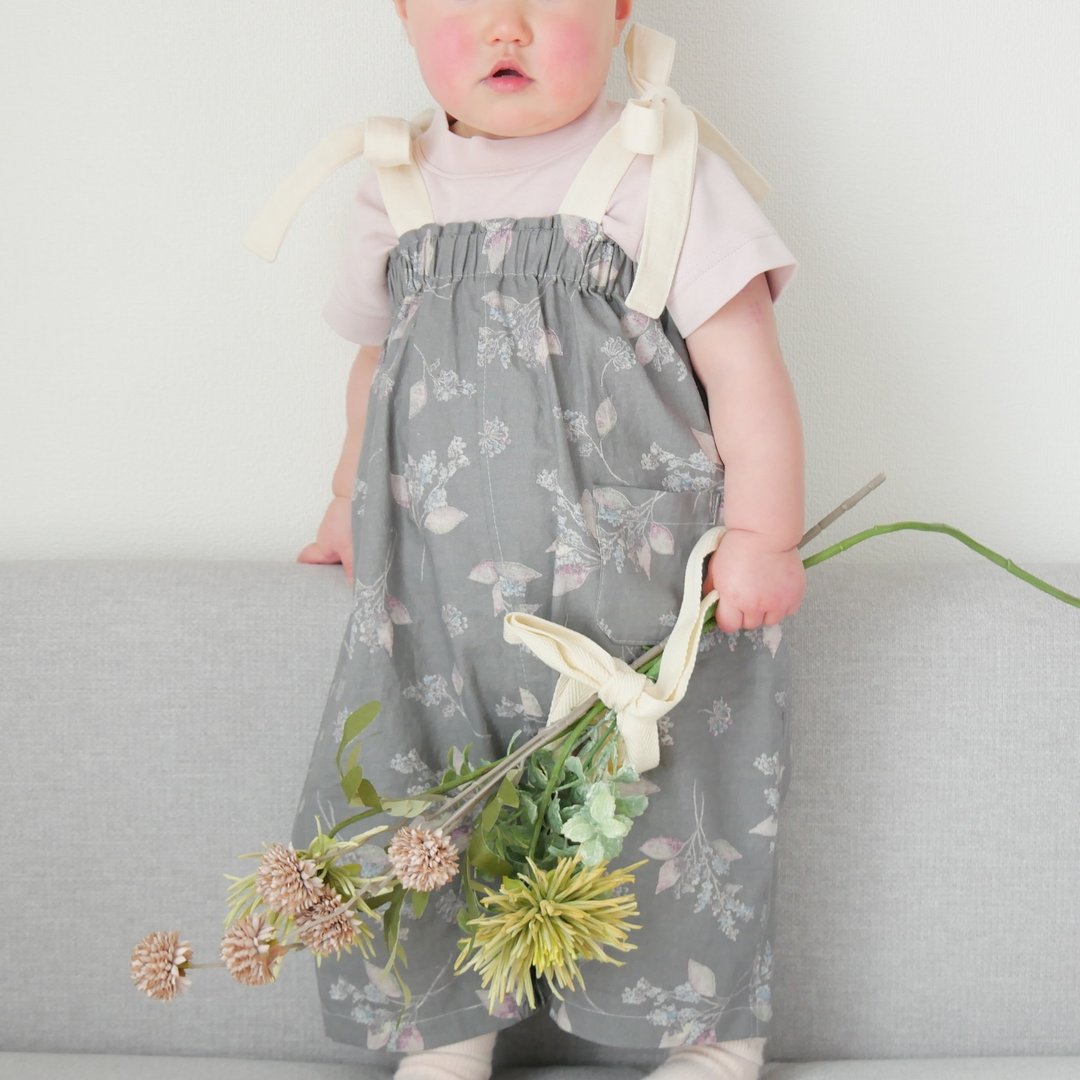 婴幼儿服饰 儿童服饰 肩绑带花草图案连身裤 - 包屁衣/连体衣 - 棉 多色