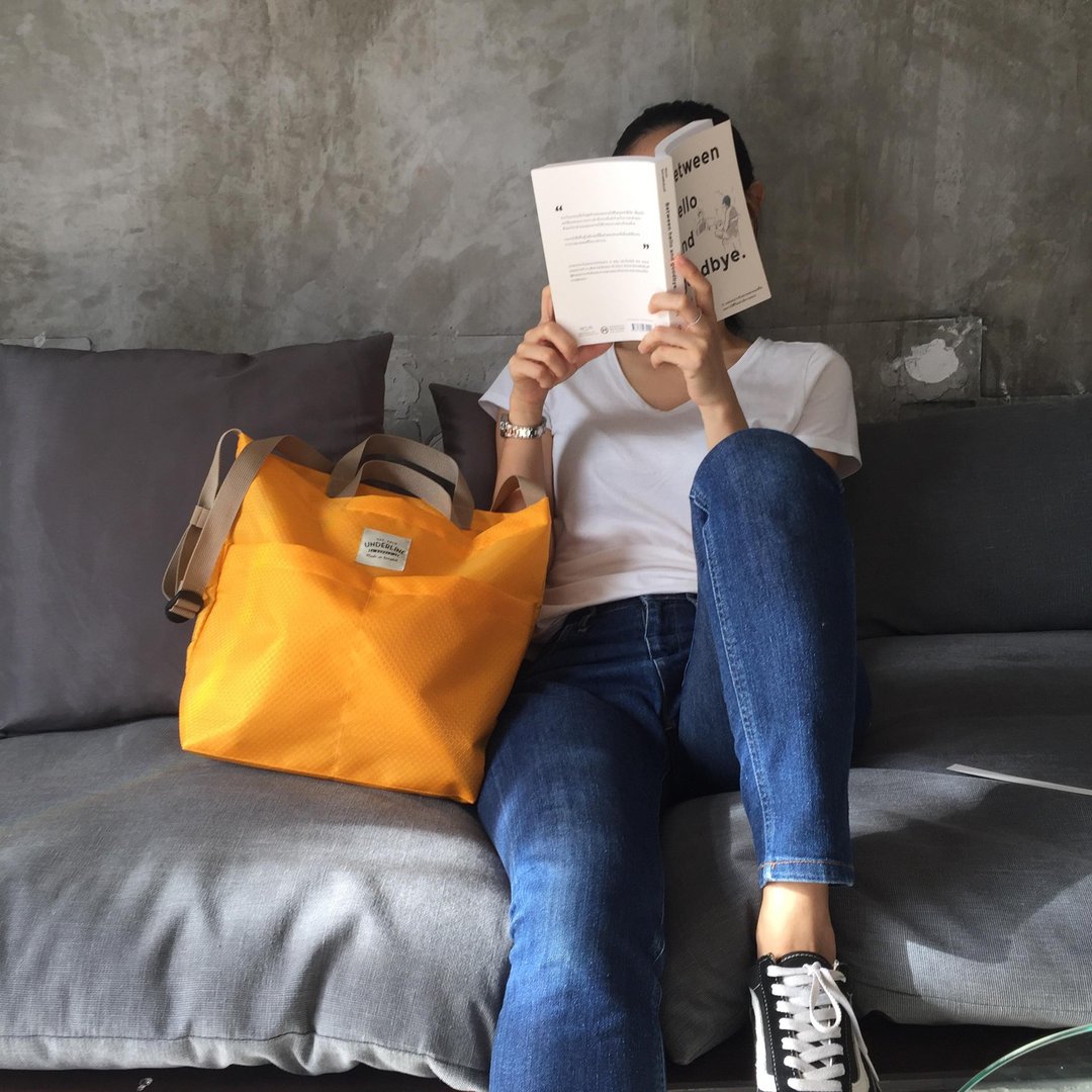 New Yellow 2way Messenger Ripstop Nylon Bag / everyday bag / travel - 侧背包/斜挎包 - 棉 黄色