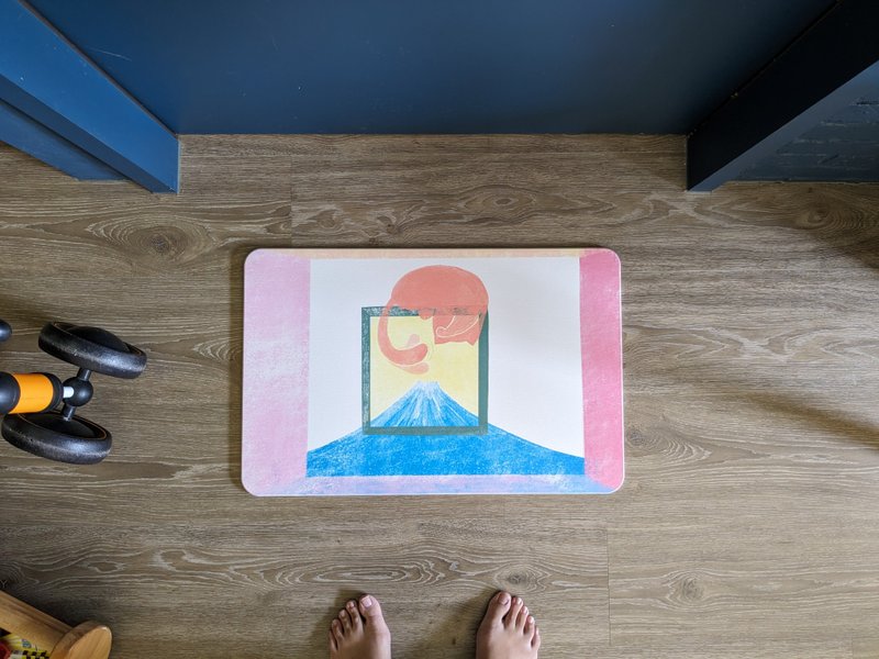 圭藻土地垫/浴室垫/猫/硅藻土/硅藻土/乔迁礼/搬家礼 - 地垫/地毯 - 其他材质 粉红色