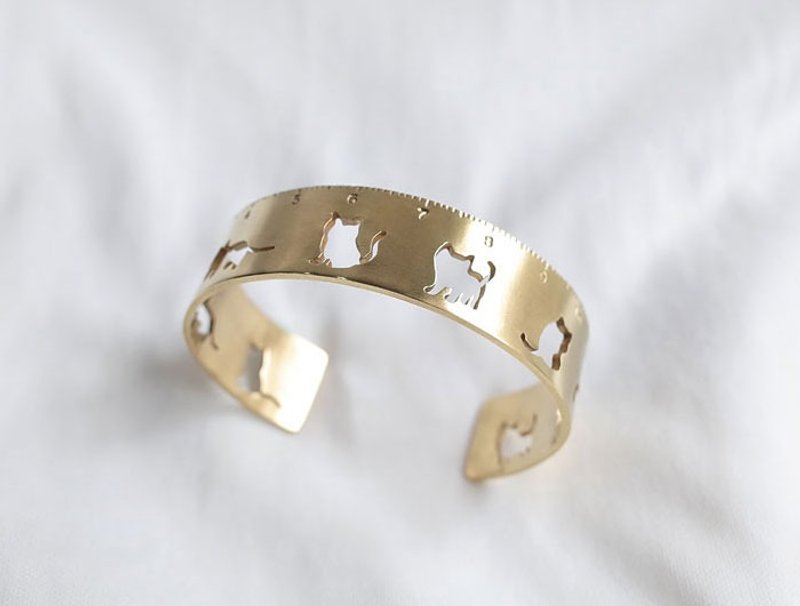 ni.kou黄铜猫咪尺手环 - 手链/手环 - 其他金属 