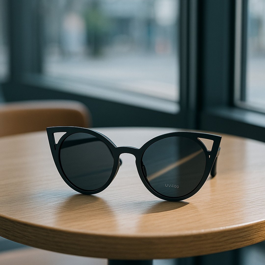 【ASLLY】CatEdge UV400 金属猫眼墨镜 Matte Black 极简冷钢感 - 眼镜/眼镜框 - 其他金属 黑色