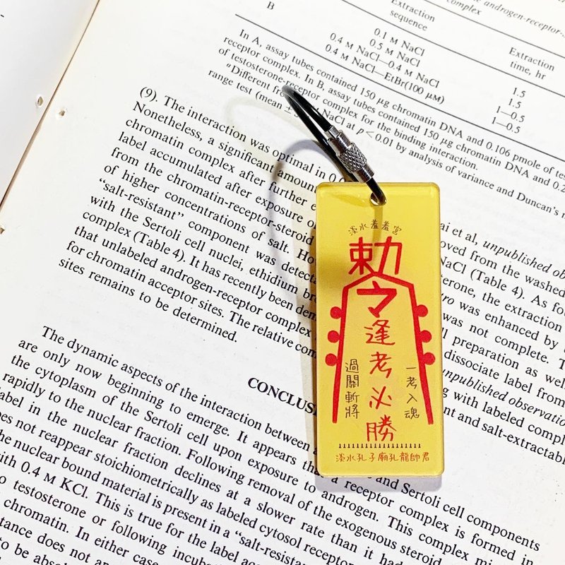 逢考必胜 - 平安符压克力吊饰钥匙圈挂饰 - 吊饰 - 压克力 黄色
