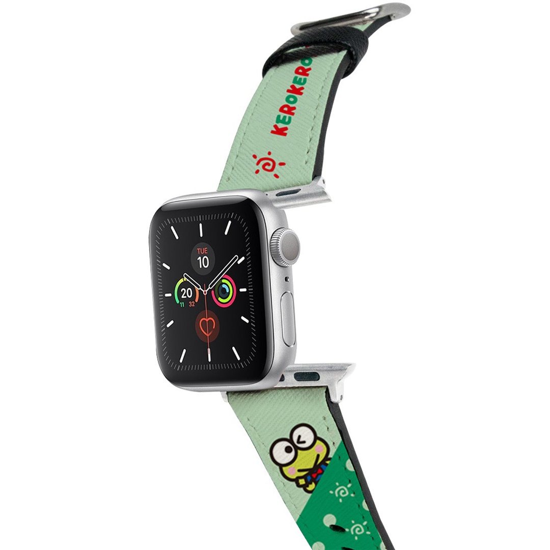 SANRIO-Apple Watch皮革表带-波点系列-KEROKEROKEROPPI - 表带 - 人造皮革 绿色