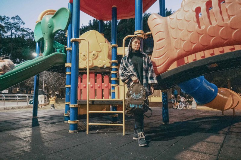 原宿街头刺绣NETTA鹿头后背包 【军绿】 - 后背包/双肩包 - 尼龙 绿色