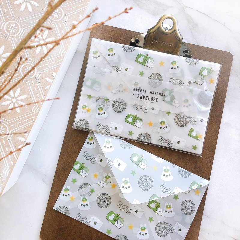 小兔邮差系列－描图纸满板信封 - 信封/信纸 - 纸 白色