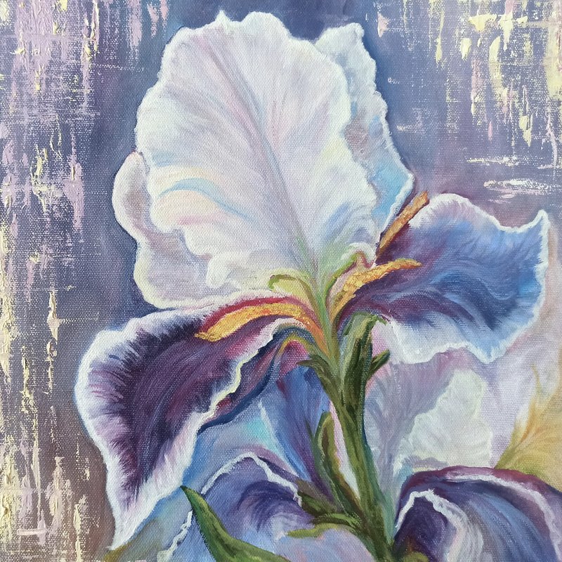 鸢尾花绘画花卉原创艺术油画帆布花卉艺术品 - 海报/装饰画/版画 - 其他材质 多色