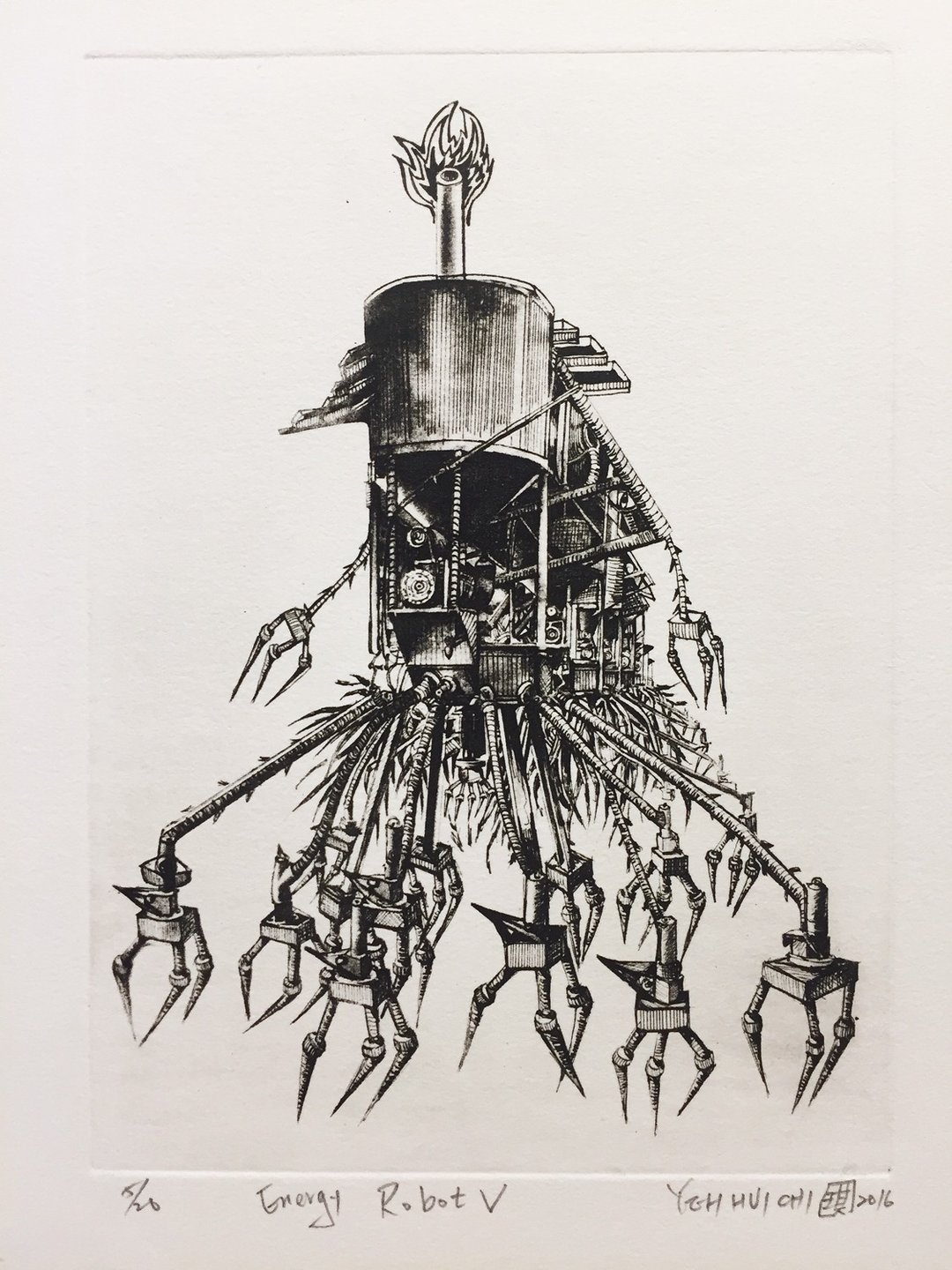 原作版画 -Energy robot V- 叶慧琪  - 海报/装饰画/版画 - 纸 黑色