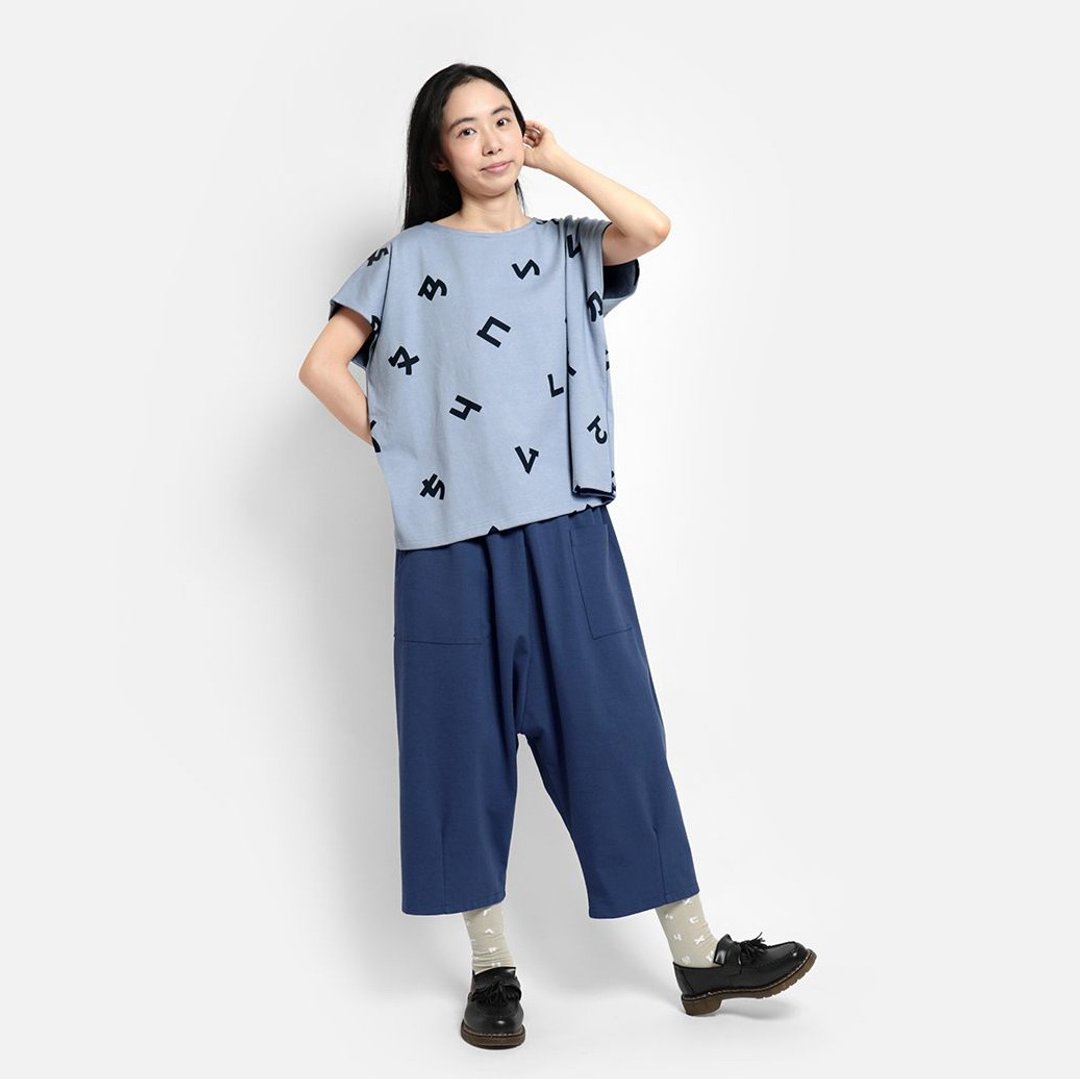 注音符号印花短袖上衣-浅紫色 - 女装 T 恤 - 棉 紫色