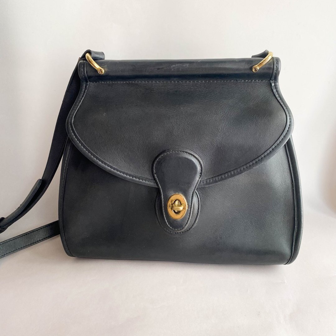中古Coach│斜背包│侧背包│单肩包│真皮手袋│女友礼物│Logan - 侧背包/斜挎包 - 真皮 黑色