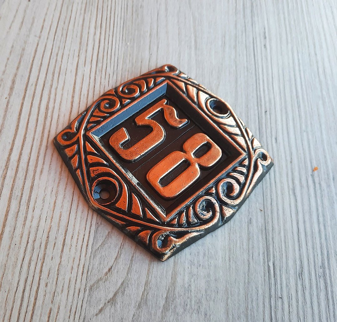58 门牌号码复古-方形地址号码牌 58 - 门帘/门牌 - 其他金属 