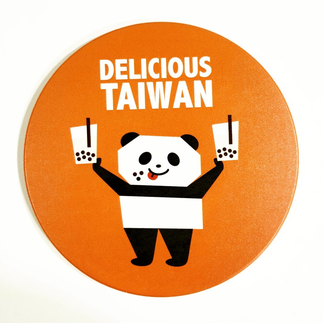 panda 熊猫 猫熊 陶瓷锅垫 陶瓷杯垫 陶瓷 耐热 抗热 隔热 锅垫 - 杯垫 - 陶 橘色