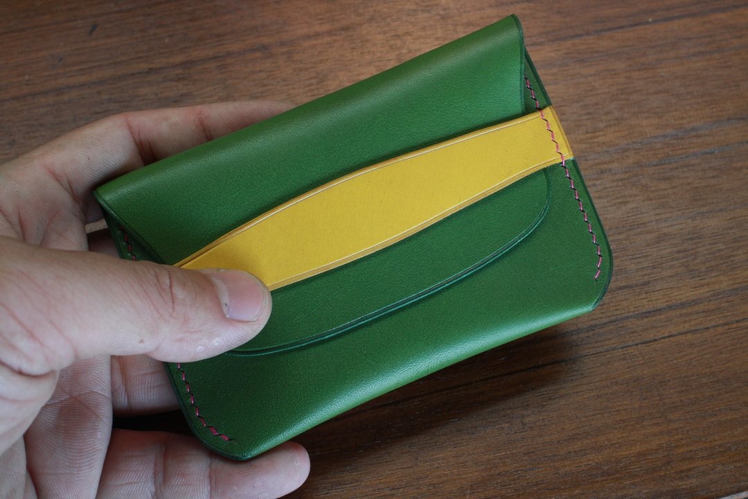 手工皮件 Card Holder 01 皮革名片夹(16CH01) - 名片夹/名片盒 - 真皮 绿色