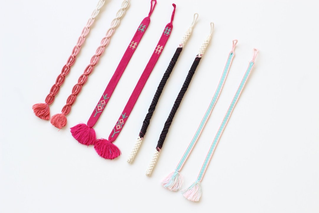 4 set of haori himo, haori tie, kimono accessory, kumi himo /3849 - 其他 - 丝．绢 多色