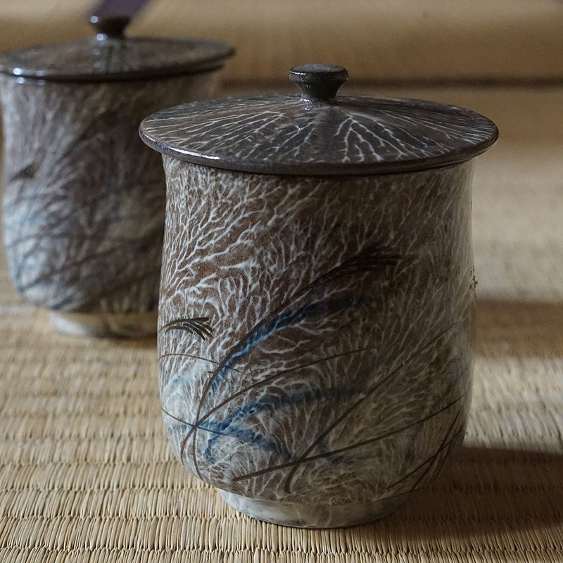 现川烧盖付汤吞 - 茶具/茶杯 - 陶 