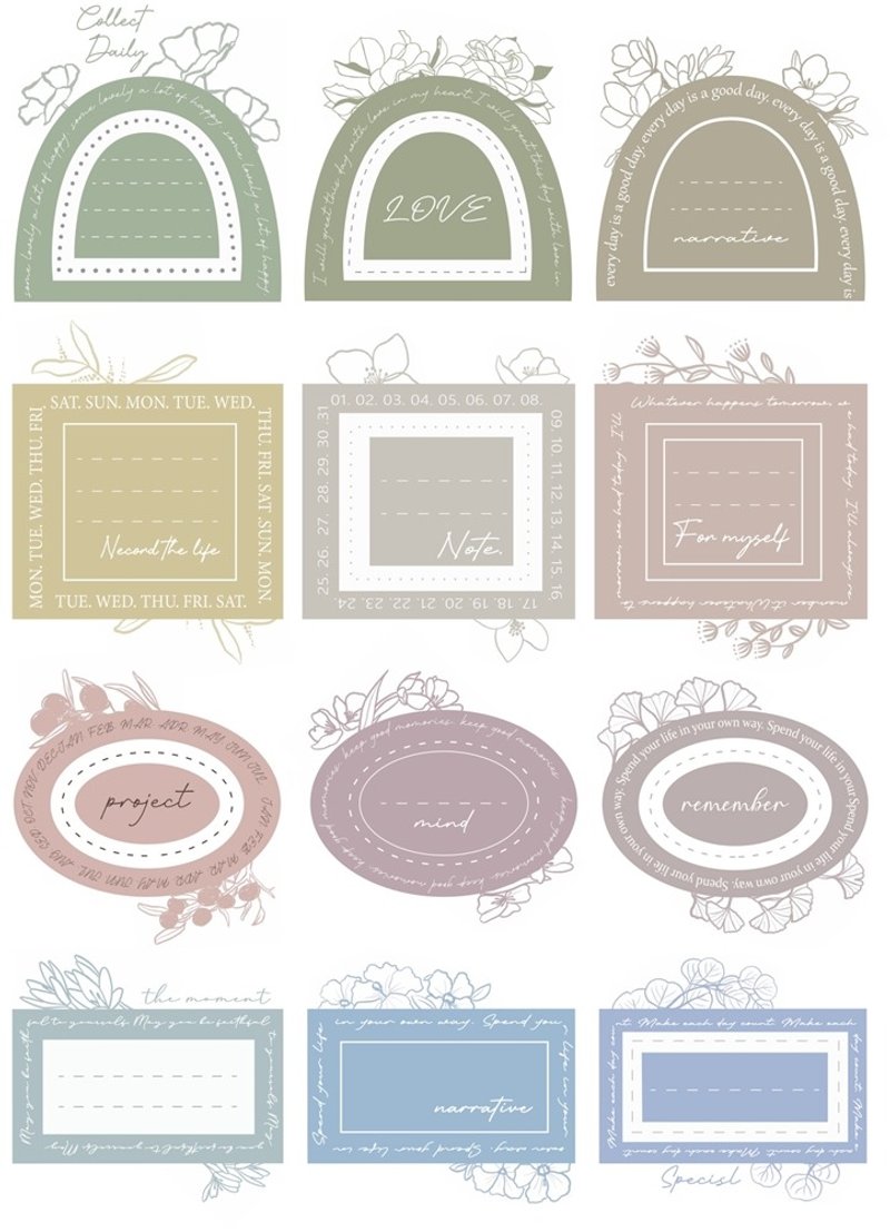 NO.09 花框絮语 Frame Gossip pet 割型纸胶带 - 纸胶带 - 塑料 多色