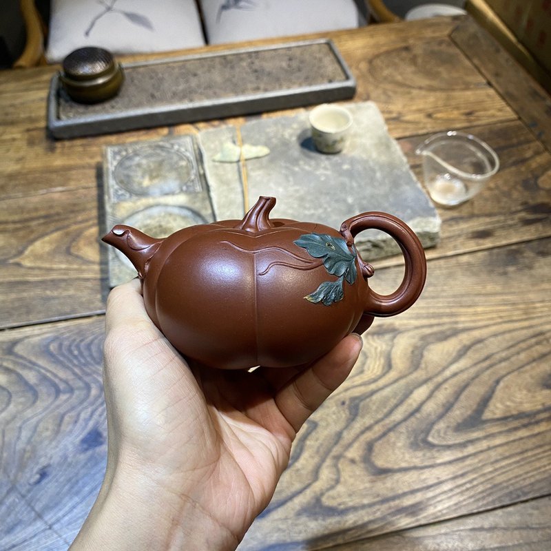 筋纹南瓜 全手工  紫泥 220ml 14孔 青年实力派  全手精品 - 茶具/茶杯 - 陶 灰色